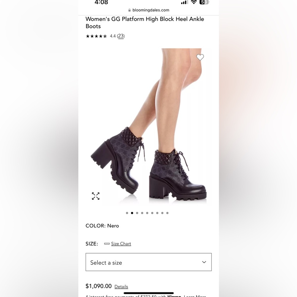 Gucci Women's GG Platform High Block Heel Ankle Boots- Never worn